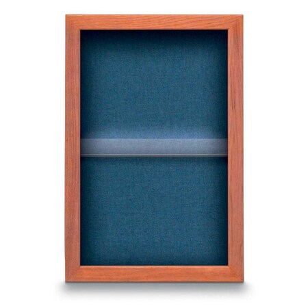 United Visual Products Indoor Enclosed Combo Board, 48"x36", Blk Frame/Blk Porc & Ultramarine UVCB4836B-BLKPORC-ULTMAR